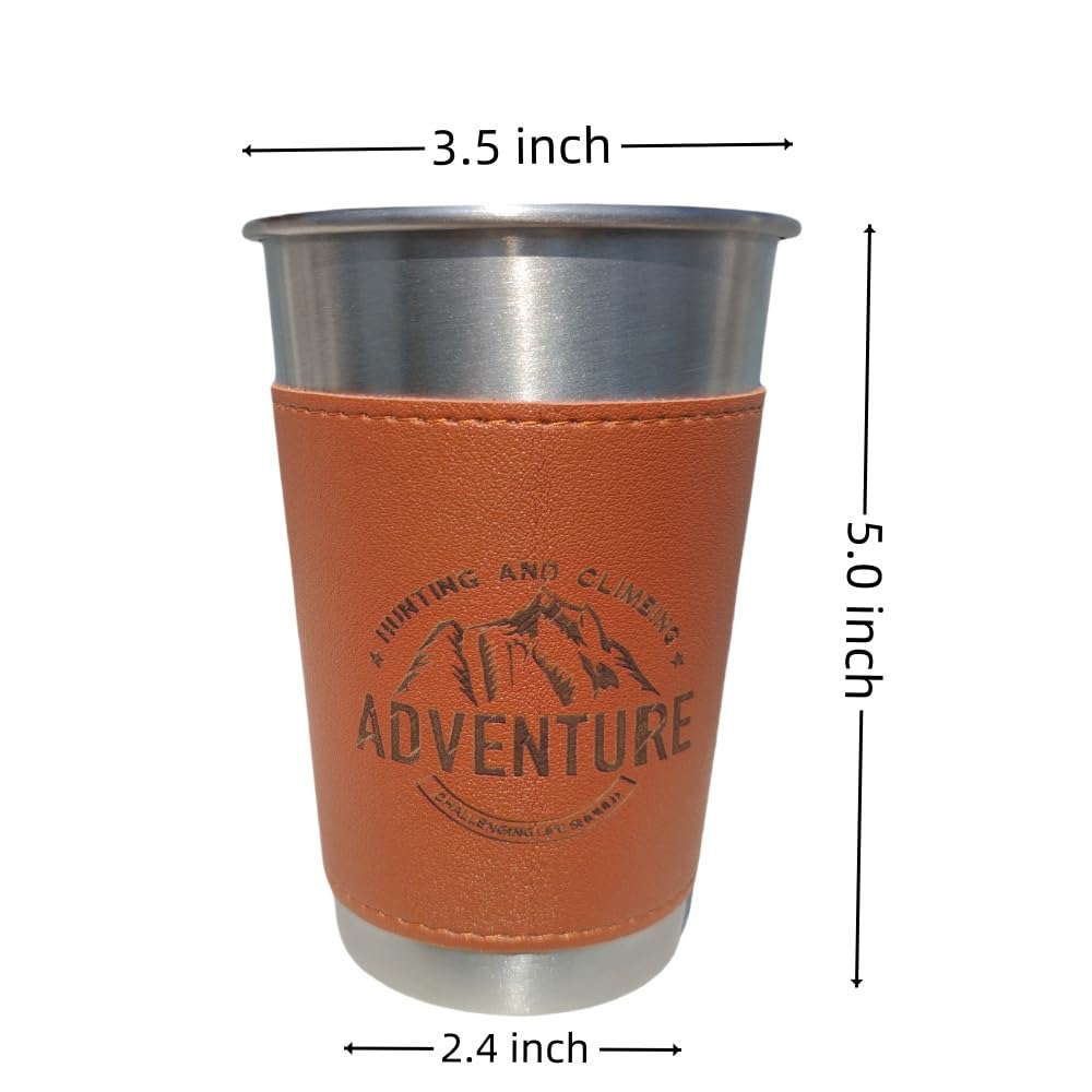 16oz Camping Cup Stainless Steel Cup Pint cup Perfect for Hiking, Fishing, Surfing, Party, Camping, Travel, and Outdoor Adventures - Durable and Portable for All Your Excursions