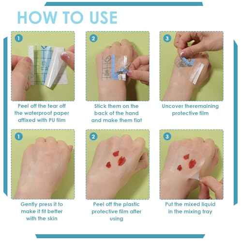 200 Pcs Transparent Stretch Adhesive Bandage, Waterproof Clear Adhesive Bandages, Aftercare Clear Film Dressing Bandages, Second Skin Tattoo Cover Wound Over for Tattoo Aftercare 1.96¡¿1.96