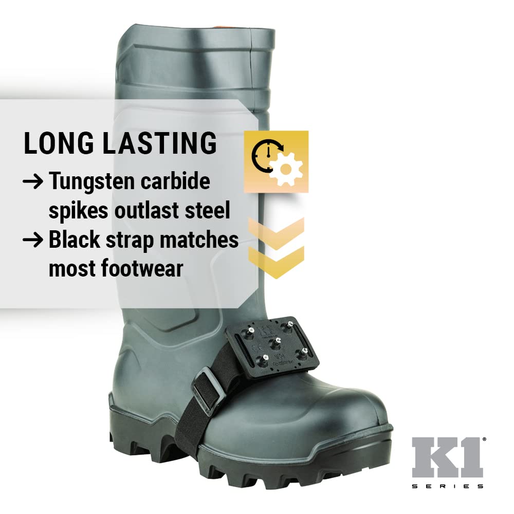 K1 Mid-Sole Ice Cleats for Men & Women - Rotatable Traction Aids For Winter Snow - Hi Vis - Low Profile