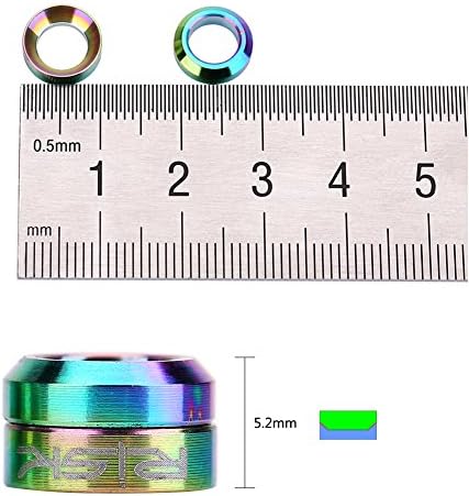(Dilwe Headset Spacer, 2 Pairs TC4 Front Brake Caliper Gasket for Mountain Motorcycle)