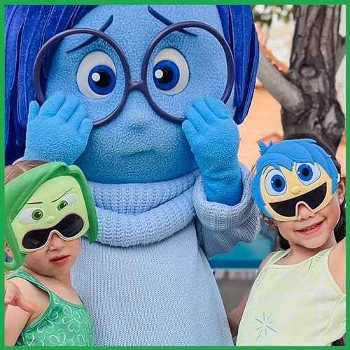 Sun-Staches Inside Out Sunglasses | Anxiety, Anger, Joy and Disgust Costume Accessory | One Size Fits Most