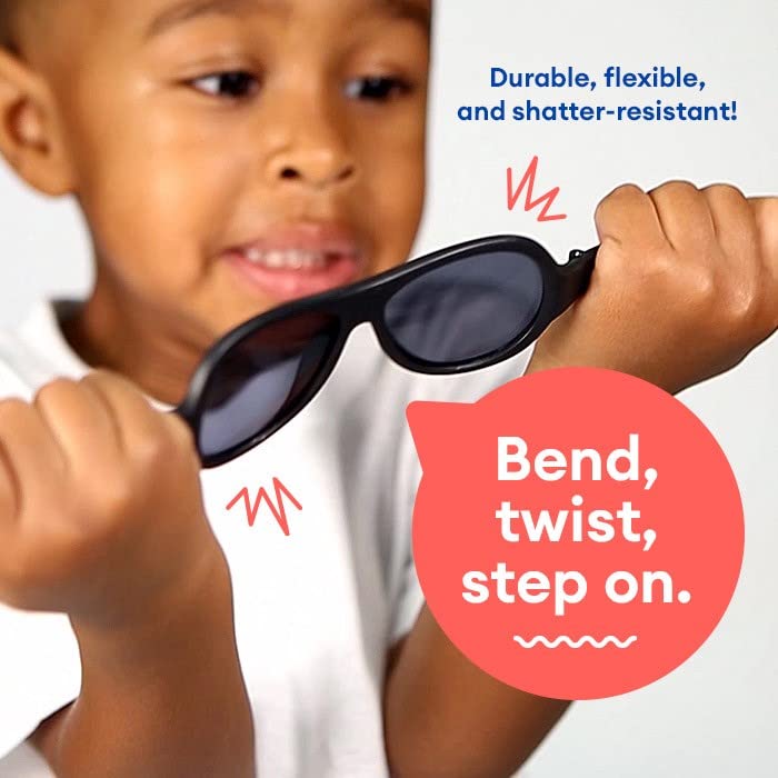 Babiators Baby Navigators - Original Jet Black Kid's Sunglasses | UV Protection, Ages 0-1 | Babies & Toddlers | UV Protection, Durable, Bendable, and Baby Proof
