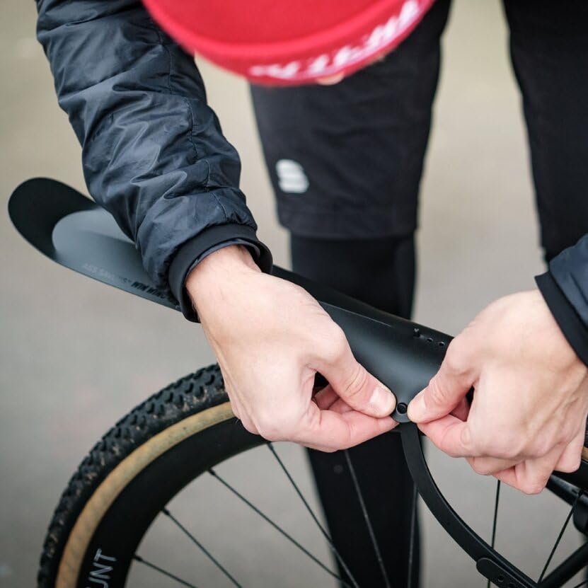 Ass Savers – Win Wing 2 Gravel - Black, Rear Mudguard for Gravel Bikes with Black Wishbone, Tire Widths up to 60mm, Ultralight, Clip On, Easy Installation & Removal, Secure Mount, Swedish Design