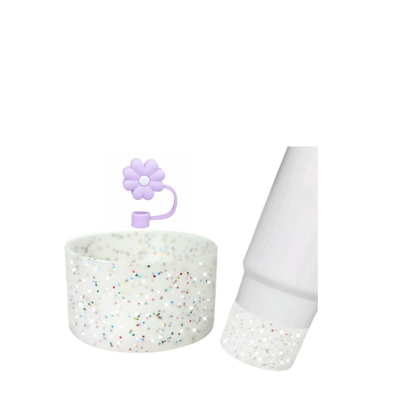 Glitter Silicone Boot for Stanley Cup 30/40oz Tumbler,Silicone Cup Protective Boot for Stanley 12-24oz Hydro Flask Bottle, 2.95In / 7.5cm Non-Slip Stanley Cup Silicone Bottom Recreation Accessories