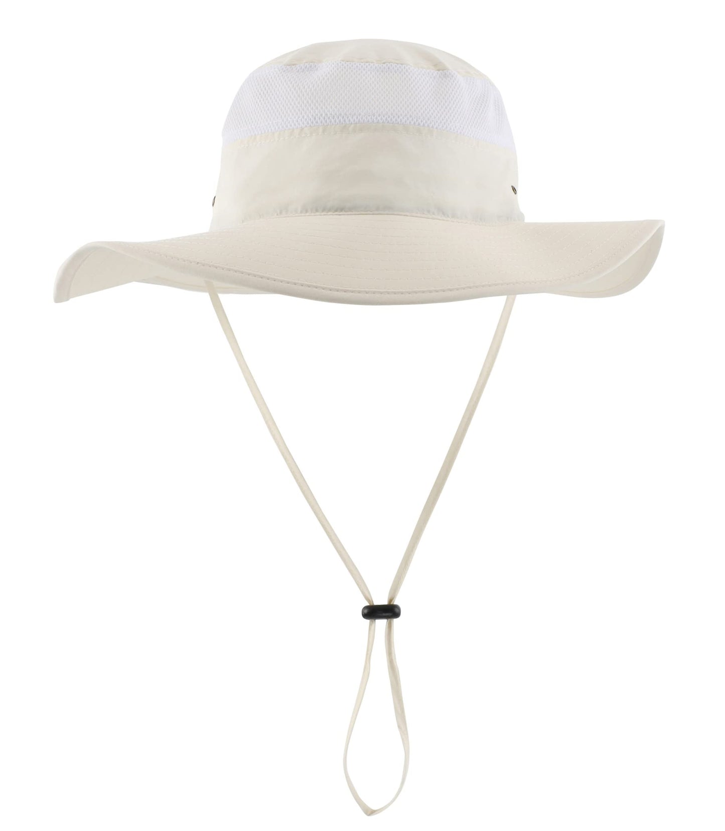 Home Prefer Men's Sun Hat UPF 50+ Wide Brim Bucket Hat Windproof Fishing Hats (Ivory)