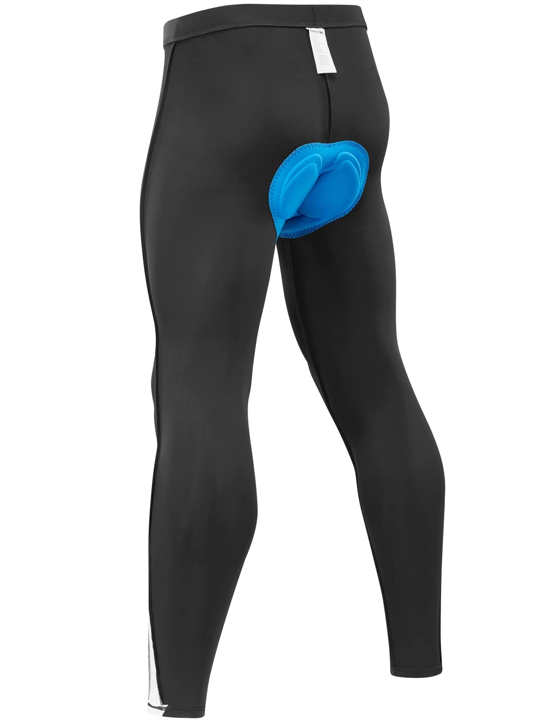qualidyne Men's Cycling Pants 4D Padded Road Bike Bicycle Tights Outdoor Biking Long Leggings Black