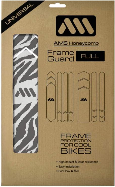 All Mountain Style Bike Frame Protector Extra - Universal Fit, 10-Piece Set for Down Tube, Chainstay, Cable Wear, High-Impact Honeycomb PVC