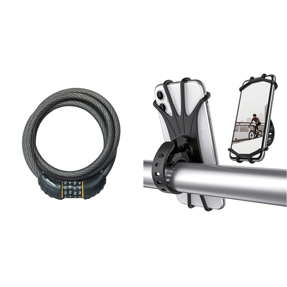 Master Lock Cable Lock and ORIbox Bike Phone Mount