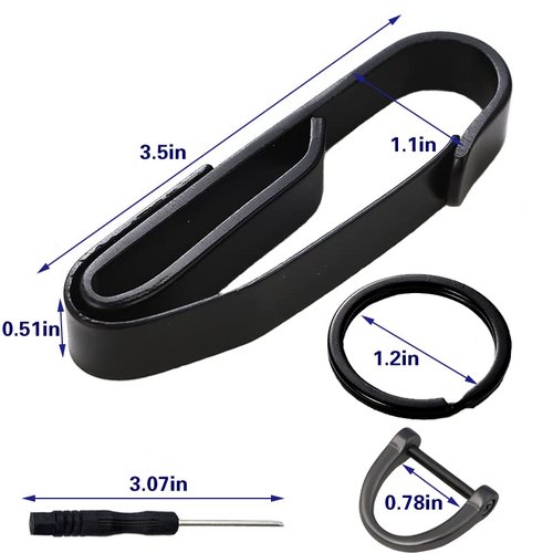 PWOOTEIY Tactical Key Ring Holder for Belt Quick Release Key Clip with Detachable Keyring for Police Fire Agency, 2.25 Inch Max, Black
