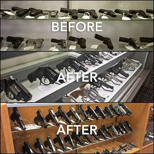 .22 Caliber Handgun Display Stand - Free Standing & Glass Shelf Options for Gun Storage
