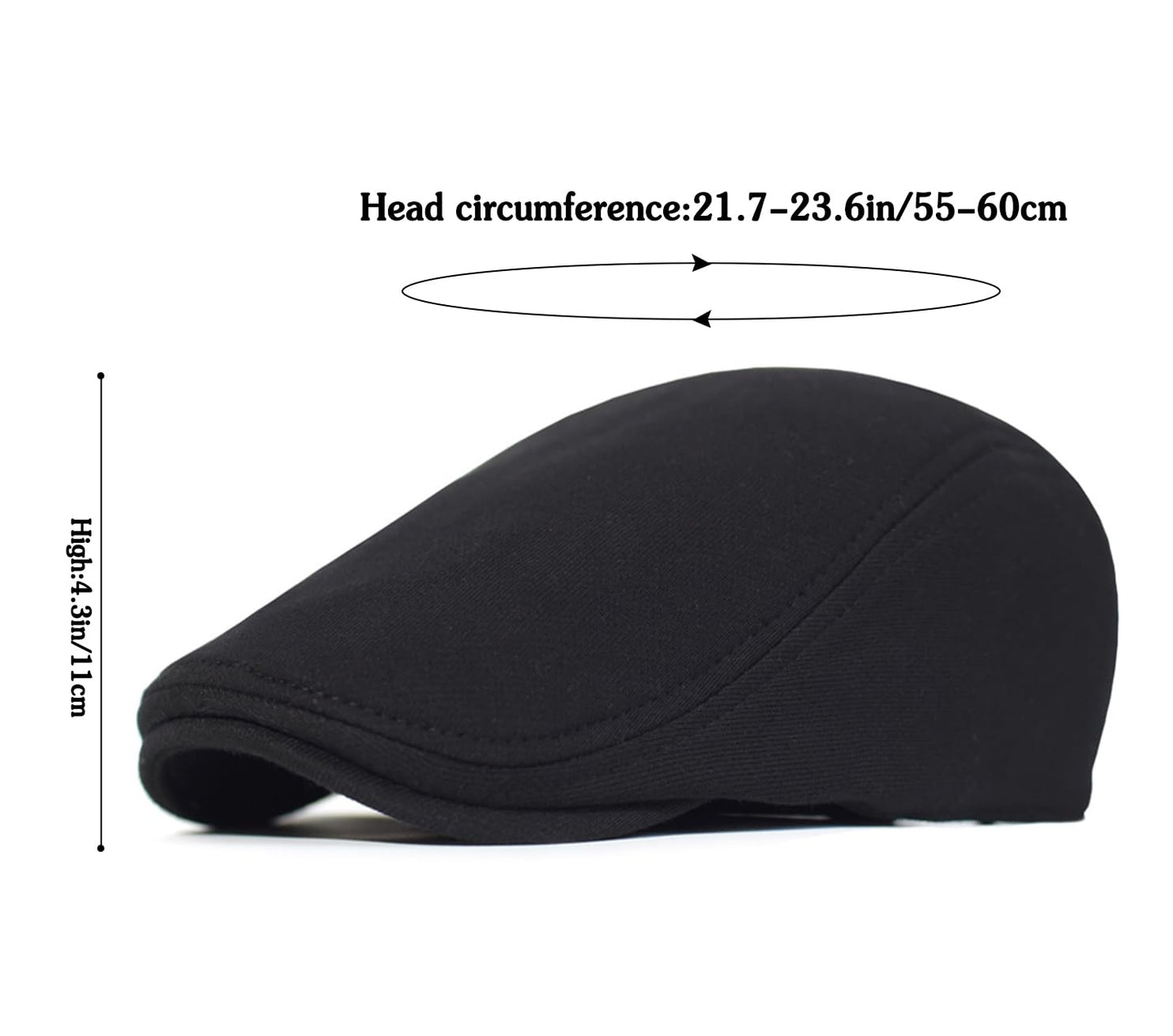 2 Pcs Mens Womens Black Dark Gray Newsboy Flat Cap Beret Hat Ivy Irish Gatsby Driving Cabbie Hat