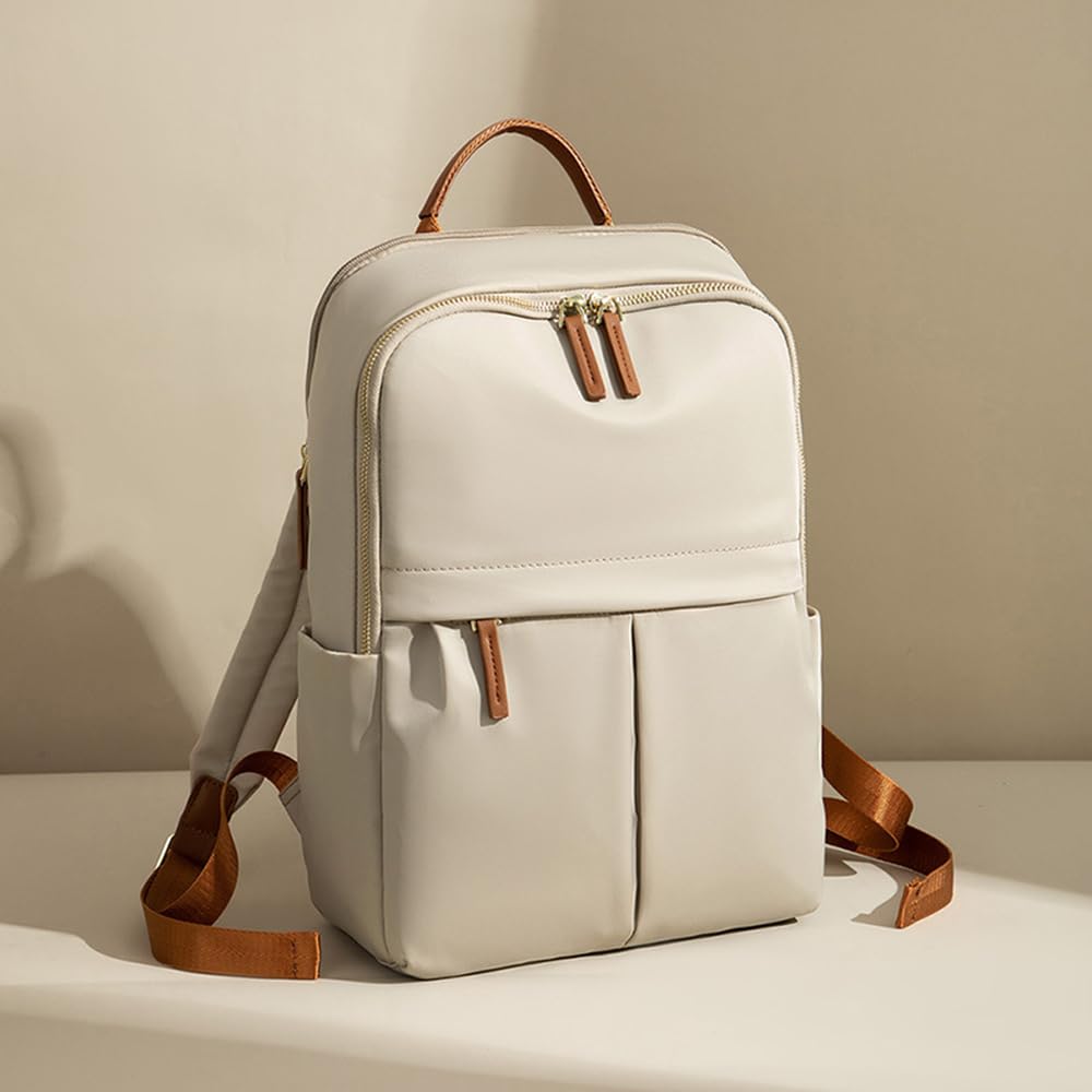 Lightweight Women's Backpack with Multiple Pockets - Ideal for Daily Use (Light Grey)