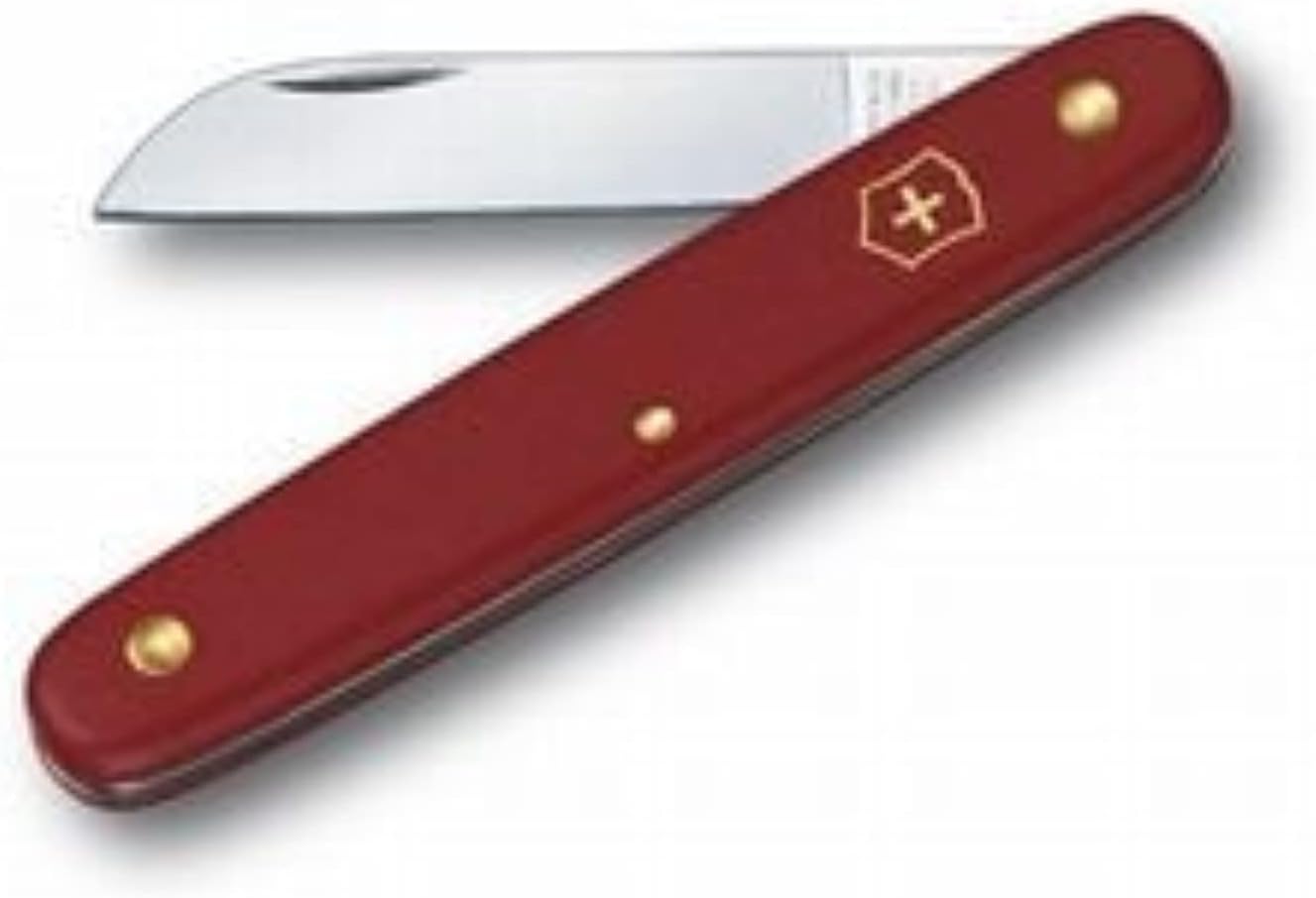 Victorinox Floral Knife, straight 4" blade, red handle 3.9050