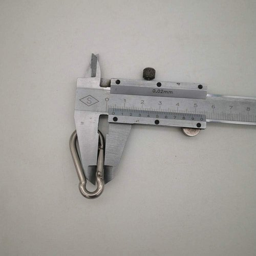 Jingyi 4mmx40mm Carabiner Clip Heavy Duty Snap Hook, 316 Stainless Steel Spring Clip Keychain, Holds Up to 40lbs(Max), Home use, 4pcs