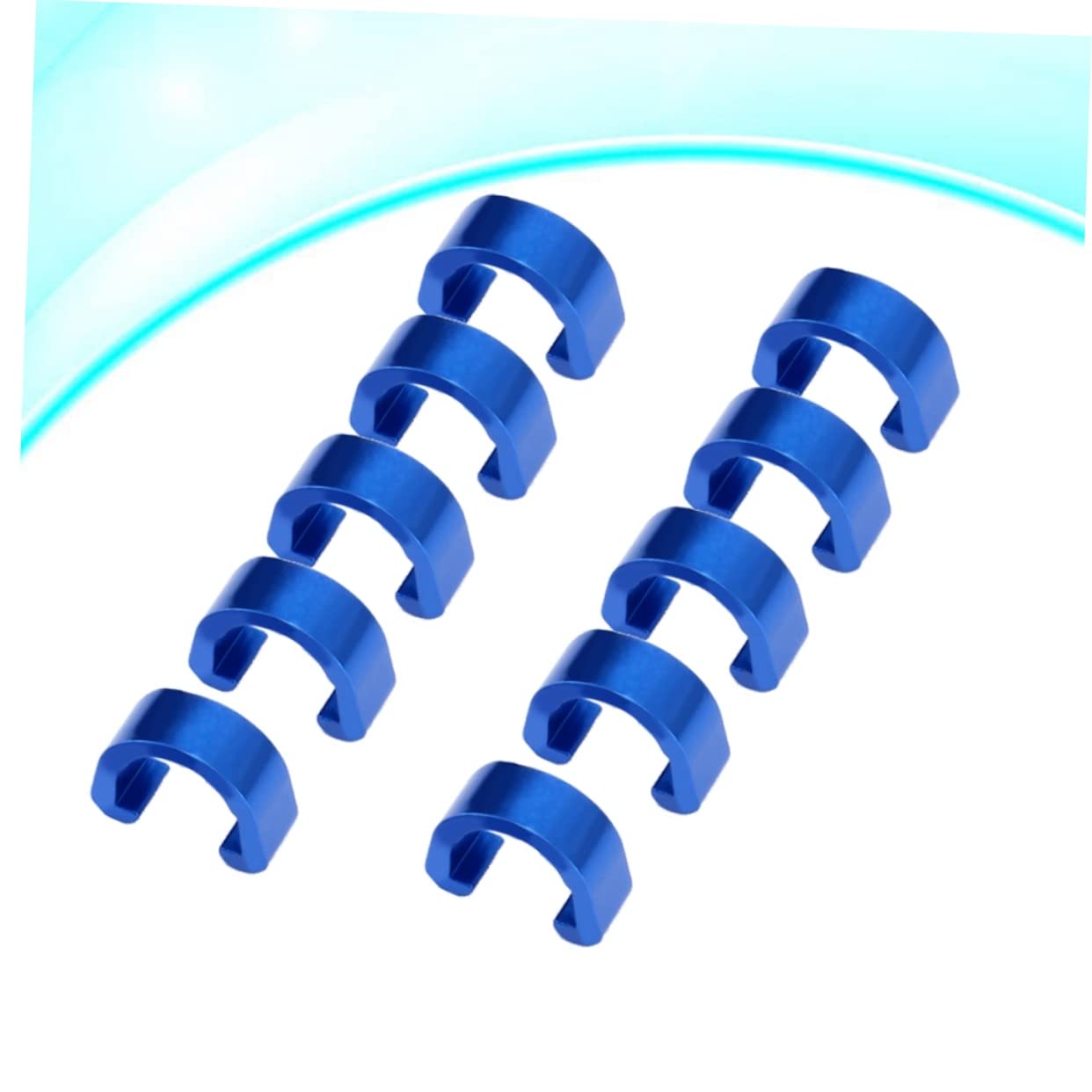 10pcs Shift C-Clips Tubing Hose Clamp Metal for Line Bike Housing Gear Accessories Bicycle Blue Bikes Buckle C- Road Clamps Fixing U Cable Shaped C Cables Clips