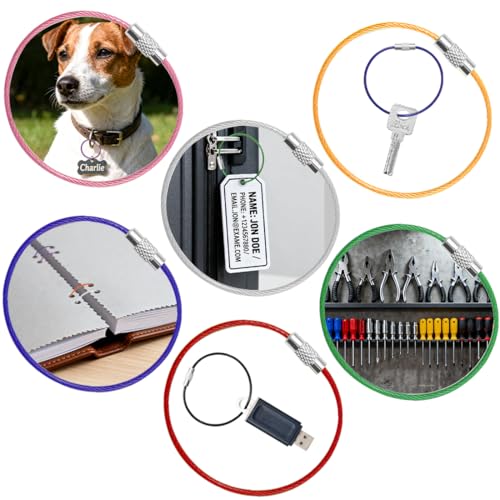 100 Pcs Wire Keychain Rings 6 Inch with 10 Colors for Crafts and Luggage