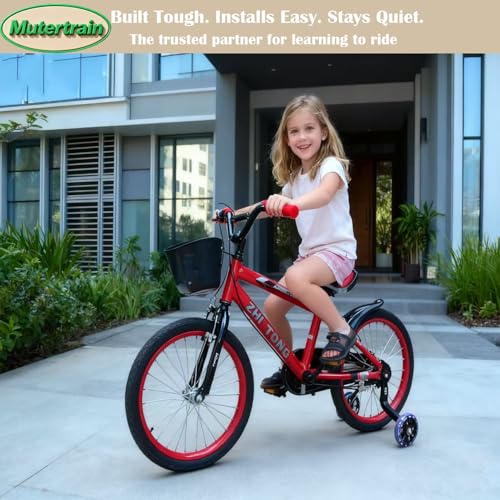 Flash Training Wheels for 12 14 16 18 20 Inch Kids Bike£¬Heavy Duty Training Wheels for Single Speed Bicycle (Black)