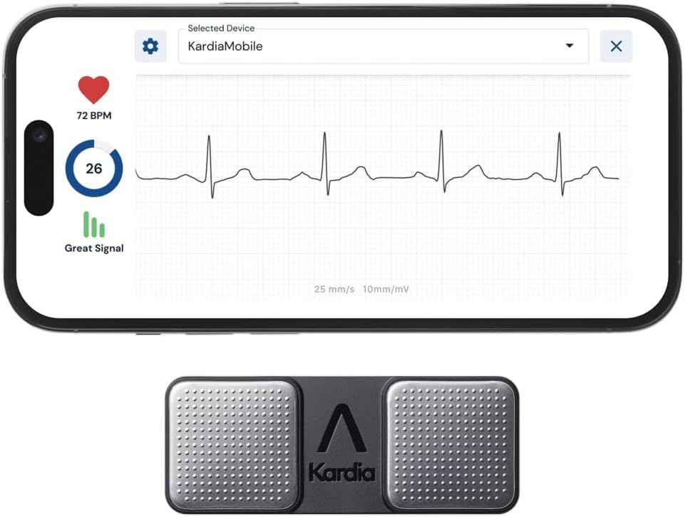 KardiaMobile EKG Monitor – At-Home Heart Rhythm Tracker for AFib & Arrhythmias – Quick 30-Second Results, Compatible with Most Smartphones