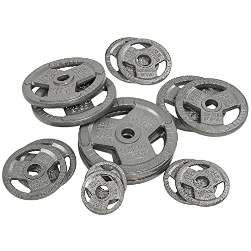 Fitvids Cast Iron Plate Weight Plate for Strength Training and Weightlifting, Olympic or Standard, Multiple Sizes