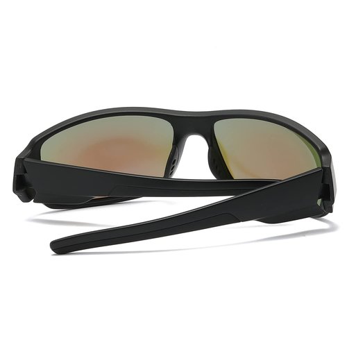 DUBERY Polarized Sports Sunglasses for Men Women Baseball Cycling Golf Fishing 100% UV Protection Shades D8040,Black/Blue