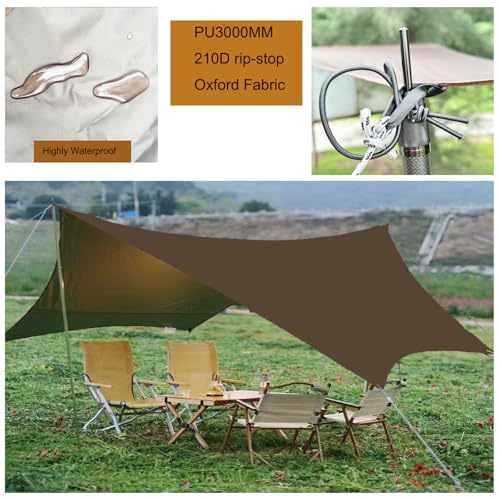 Large Hexagonal Tent Footprint Multifunctional Floor Mat Camping Gear Must Haves Hiking and Survival Gear Tarp Tent Moisture-proof Floor Mat