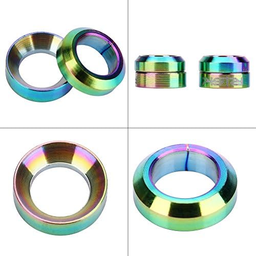 (Dilwe Headset Spacer, 2 Pairs TC4 Front Brake Caliper Gasket for Mountain Motorcycle)