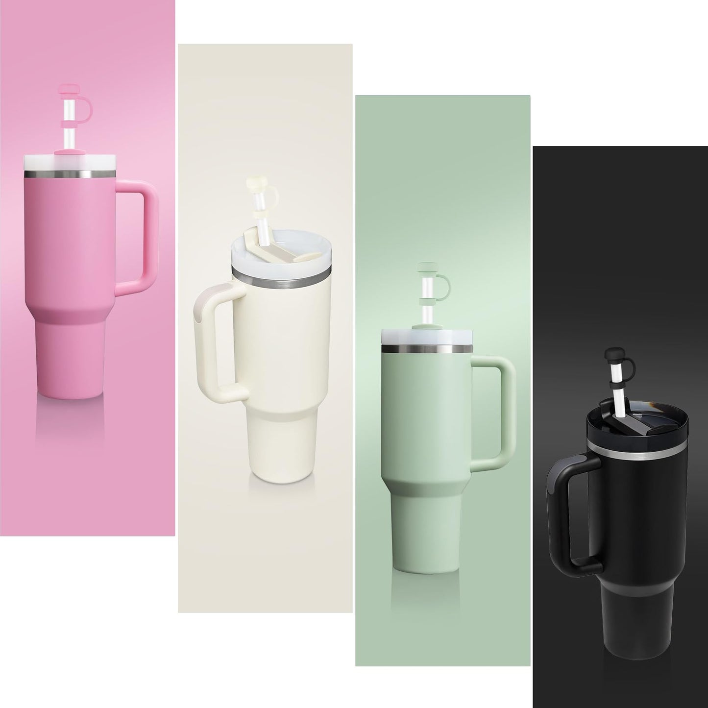 4 Pcs Straw Covers for Stanley Cup 40-20 oz, 0.4 inches Silicone Straw Cover Caps, Stanley Cups Accessories, Dust-proof and leak-proof