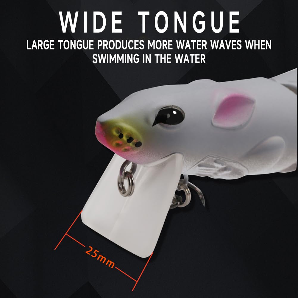 Gaderth 5pcs Mouse Fishing Lures with Treble Hooks, Multi Jointed Swimbaits, 15.5g/15.5cm Slow Sinking Minnow Artificial Fake Bait for Freshwater Saltwater Bass 5PCS