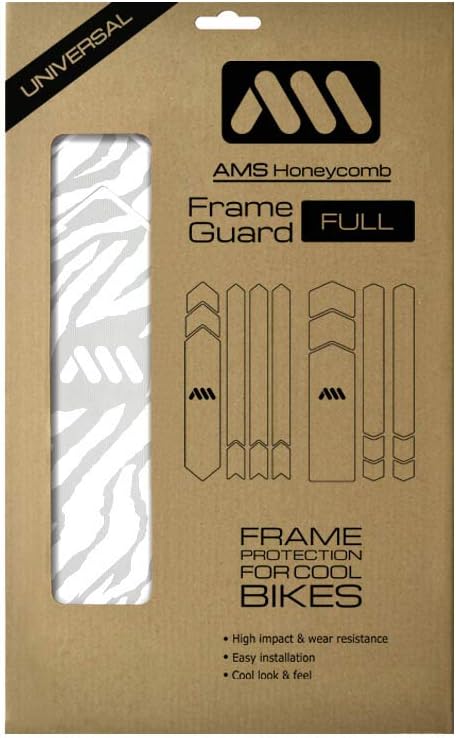 All Mountain Style Bike Frame Protector Extra - Universal Fit, 10-Piece Set for Down Tube, Chainstay, Cable Wear, High-Impact Honeycomb PVC