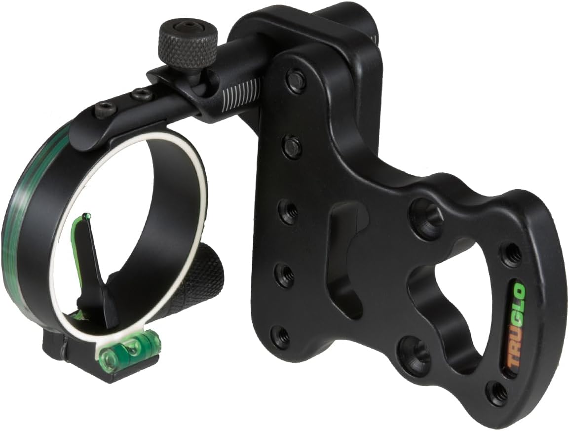 TRUGLO Pendulum 1-Pin Ultra-Lightweight Quiet Archery Hunting Treestand Bow Sight with Large Circular Field of View - Adjustable for Right & Left-Handed Shooters - LED Light Included