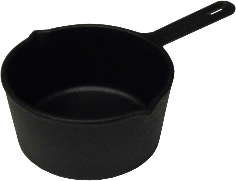 King Kooker CIP28S Seasoned Cast Iron Pot with 2 Pour Spouts, 28 oz