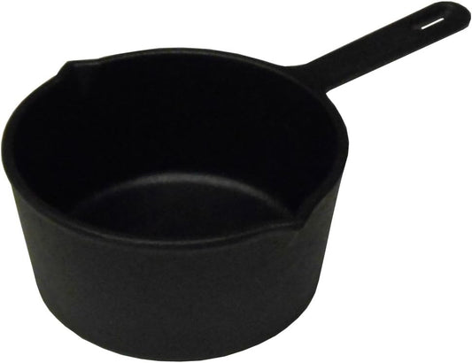 King Kooker CIP28S Seasoned Cast Iron Pot with 2 Pour Spouts, 28 oz