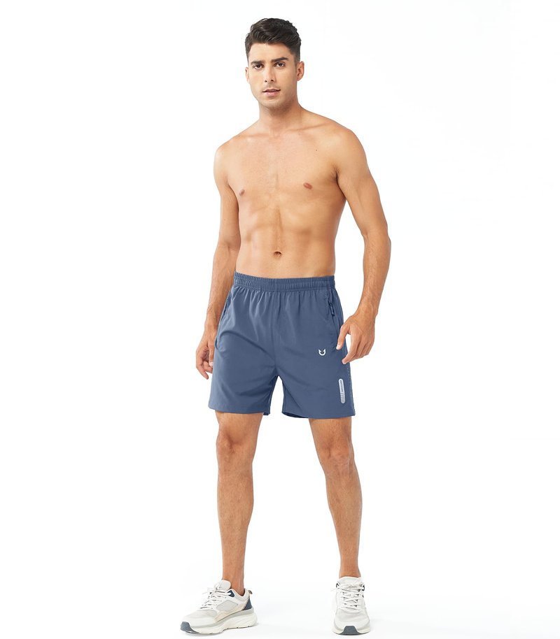 NORTHYARD Men's Athletic Running Shorts Gym Workout 7"/9"/5" Quick Dry Lightweight Sports Basketball Tennis 3 Zipper Pockets FEDERALBLUE-5inch S