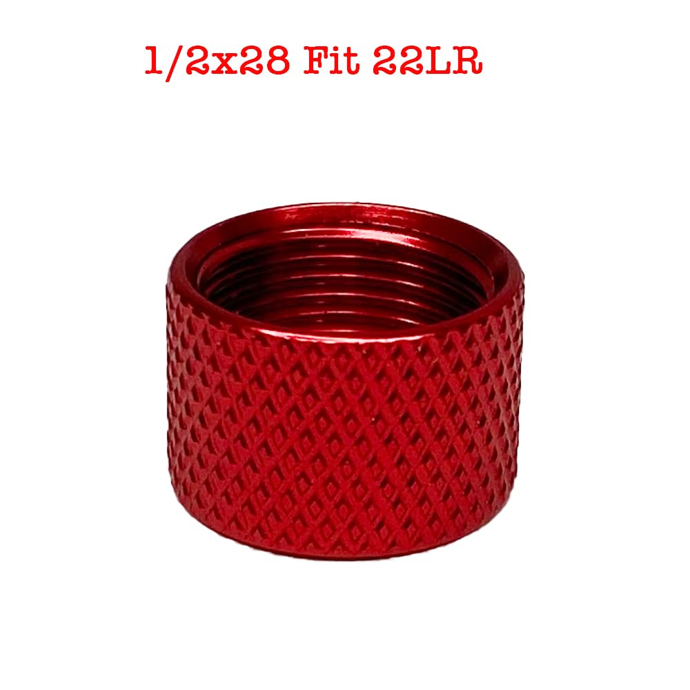 1/2x28 Thread Protector with Crush Washer for 22LR (Red)