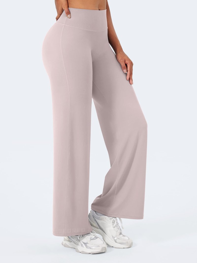 YEOREO Workout Leggings Womens No Front Seam Straight Leggings 29" High Waist Buttery Eddiy Gym Yoga Pants Dusty Pink M
