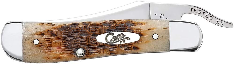 Case WR XX Pocket Knife Burnt 6.5 Bonestag Russlock Item #65303 - (6.51953L SS) - Length Closed: 4 1/4 Inches