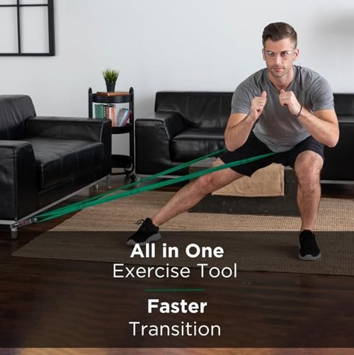 THERABAND CLX Resistance Band with Loops, 2 Pack Fitness Band for Home Exercise and Workouts, Portable Workout, Functionality for Athletes, 5’ Consecutive Loops, 2-Pack Medium/Heavy, Red-Green