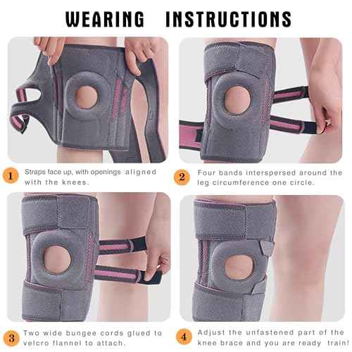 Knee Brace Black for Men Women, Side Double Elastic Supports for Patellar Pad Realign Knee, Maximum Pain Support for Arthritis Pain, Meniscus Tear, Injury Recovery, Exercise Training. Black & Orange