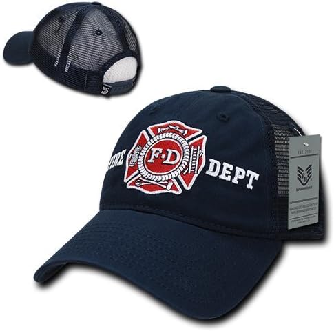 Rapiddominance Fire Dept Relaxed Trucker Caps, Navy