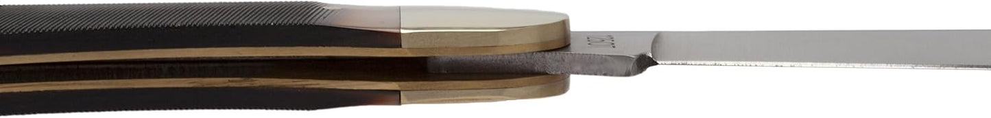 Old Timer 125OT Mustang 9.3in Traditional Folding Pocket Knife with 1 High Carbon Stainless Steel Blade, Ergonomic Sawcut Handle, and Leather Sheath for EDC, Hunting, Camping, Whittling, and Outdoors