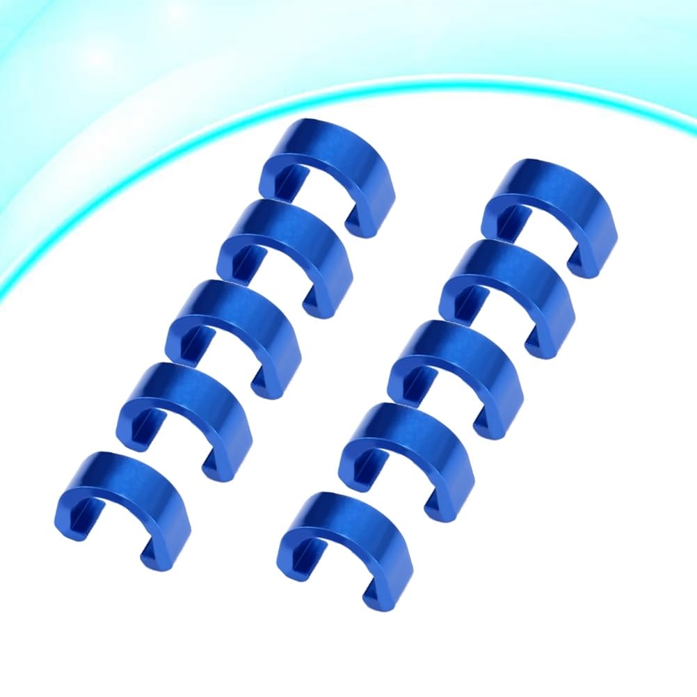 10pcs Shift C-Clips Tubing Hose Clamp Metal for Line Bike Housing Gear Accessories Bicycle Blue Bikes Buckle C- Road Clamps Fixing U Cable Shaped C Cables Clips