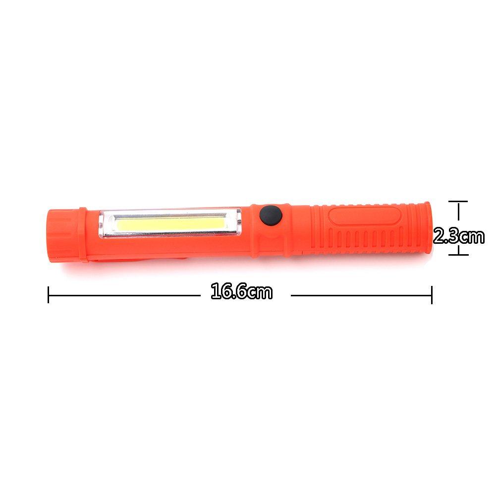LED Work Light Magnetic Flashlights,Unique Cool Gadget Tool for Men Dad Husband Gift Idea,Portable Battery COB Work Lamp for Mechanic,BBQ,Car,Camping,Emergency (2 Pack,Orange,Batteries Included)