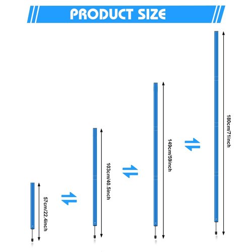 HOTOOLME Soccer Agility Training Poles Set - Includes 6 Agility Poles, 20ft Agility Ladder, 10 Soccer Cones, Jump Rope for Speed Training, Soccer Training, Basketball Athletes