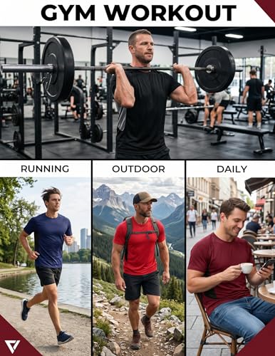 X-Large Workout Shirts for Men - Short Sleeve Gym T-Shirts Pack of 3