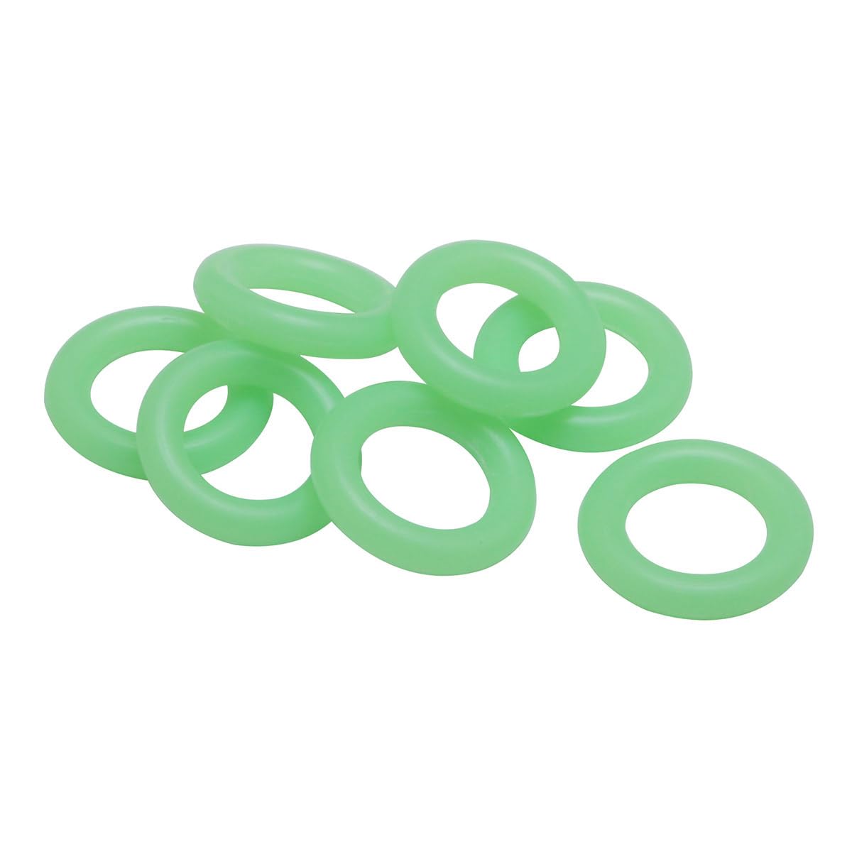 JianLing 50PCS Outdoor Multifunctional Ground Pegs Glow in The Dark Silicone O Ring 15mm Green Fishing Warning Ring Camping Peg Rings Camping Tent Pegs Accessories for Night Warning