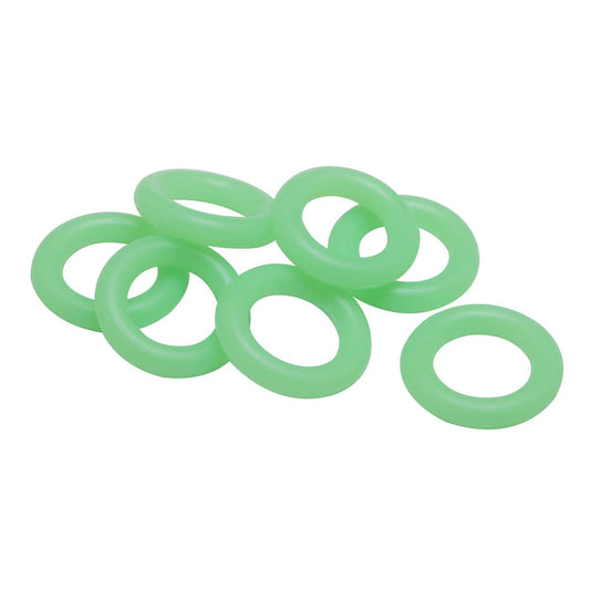 JianLing 50PCS Outdoor Multifunctional Ground Pegs Glow in The Dark Silicone O Ring 15mm Green Fishing Warning Ring Camping Peg Rings Camping Tent Pegs Accessories for Night Warning