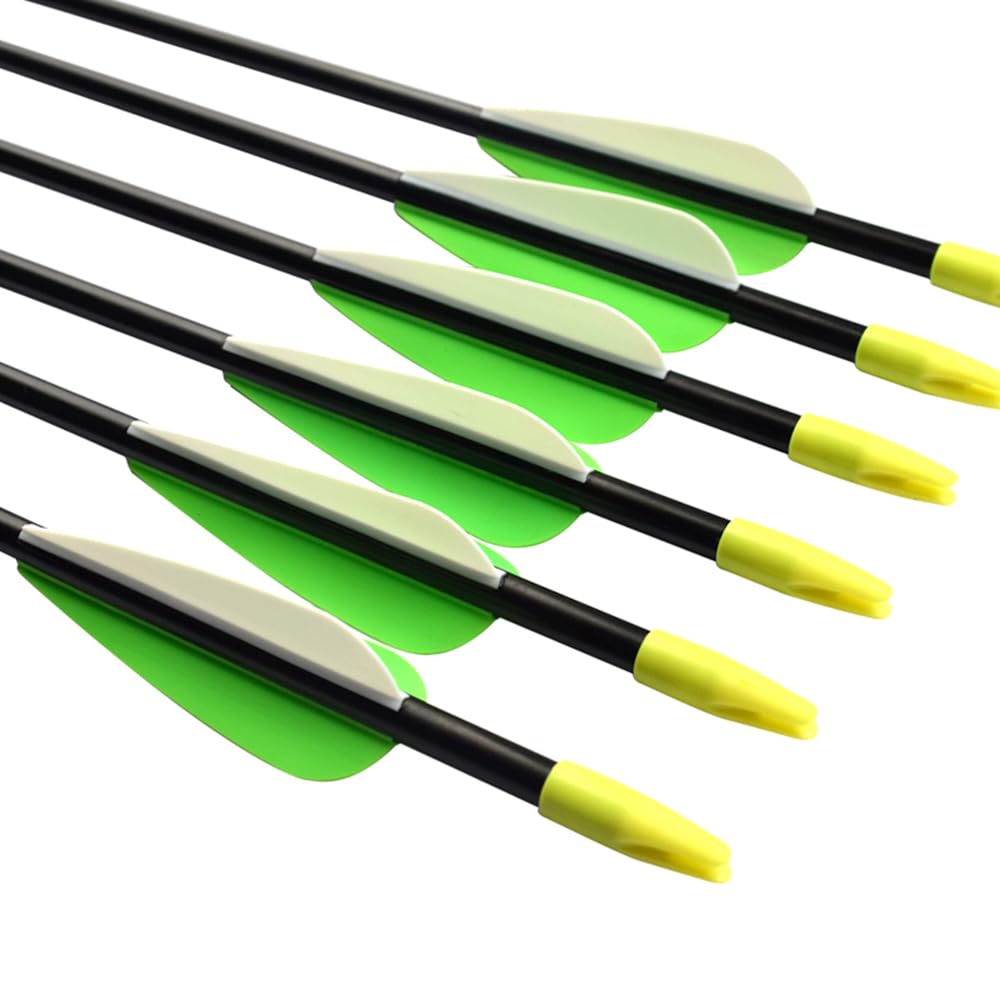 Fiberglass Practice Arrows Archery 24 Inch Target Shooting Safety Recurve Bows Suitable for Youth Children Woman Beginner 12 PCS