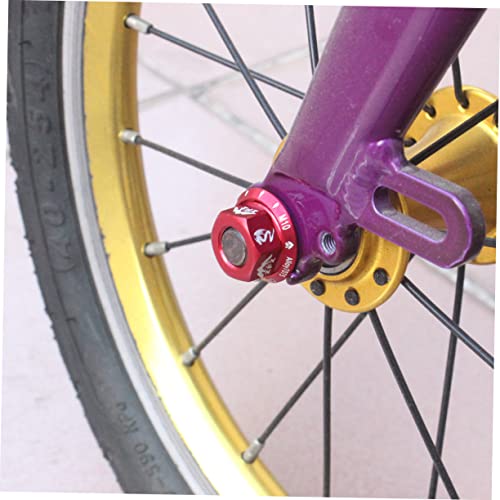 CLISPEED 4 Pcs Aluminium Alloy M10 Bike Nuts for Wheel Fixing, Red
