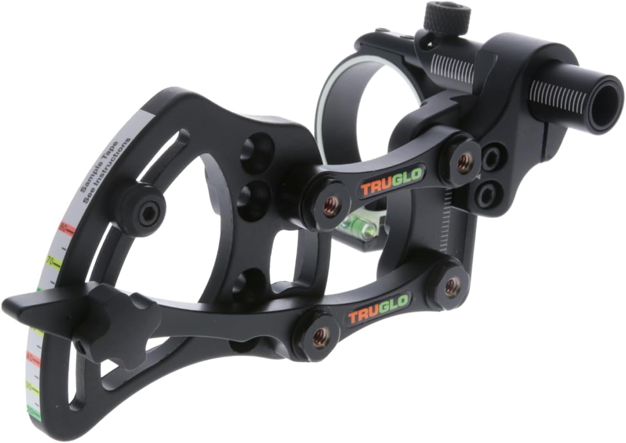 TRUGLO Pendulum 1-Pin Ultra-Lightweight Quiet Archery Hunting Treestand Bow Sight with Large Circular Field of View - Adjustable for Right & Left-Handed Shooters - LED Light Included