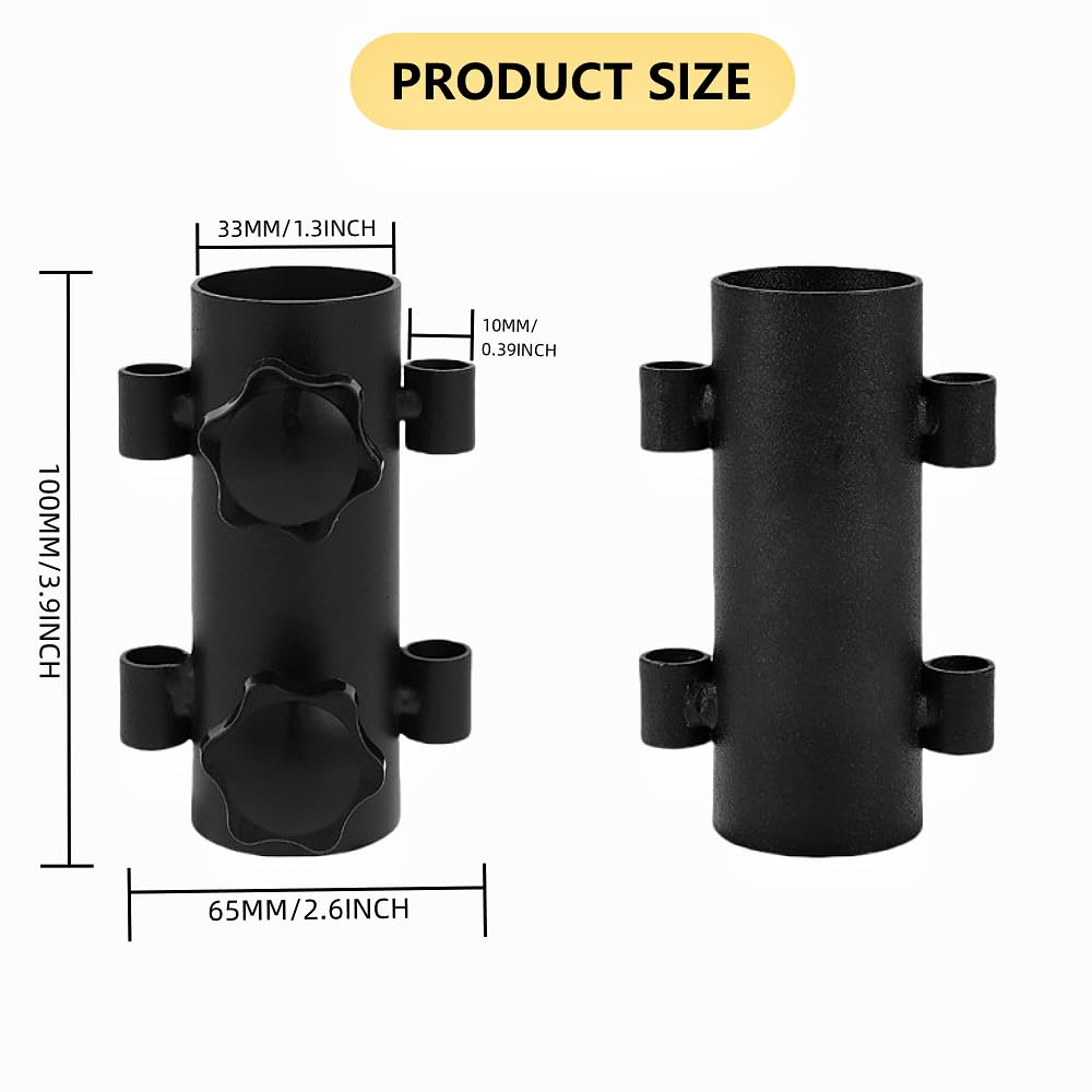 YuPinDiZu 4Pcs Camping Tent Rod Holders,Reinforced Windproof Awning Rod Holder,Portable Tent Fixed Tube Pole Stand for Camping Fishing Hiking